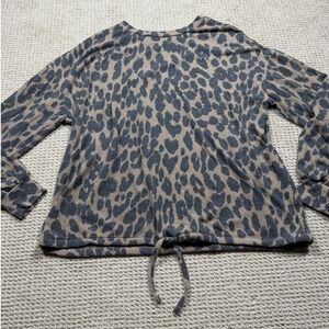 Brushed Top Womens Size XL Brown Cheetah Print Rayon Stretch Casual‎ Blouse
